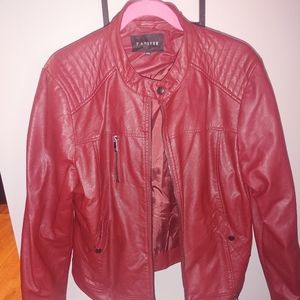 Red pleather jacket size XXL womens
